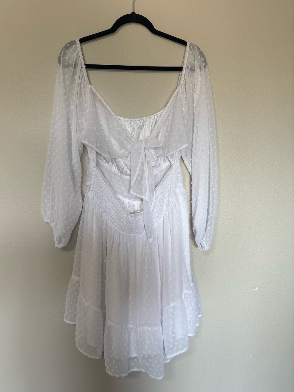 White Swiss Dot Mini Dress - Picture 2 of 2